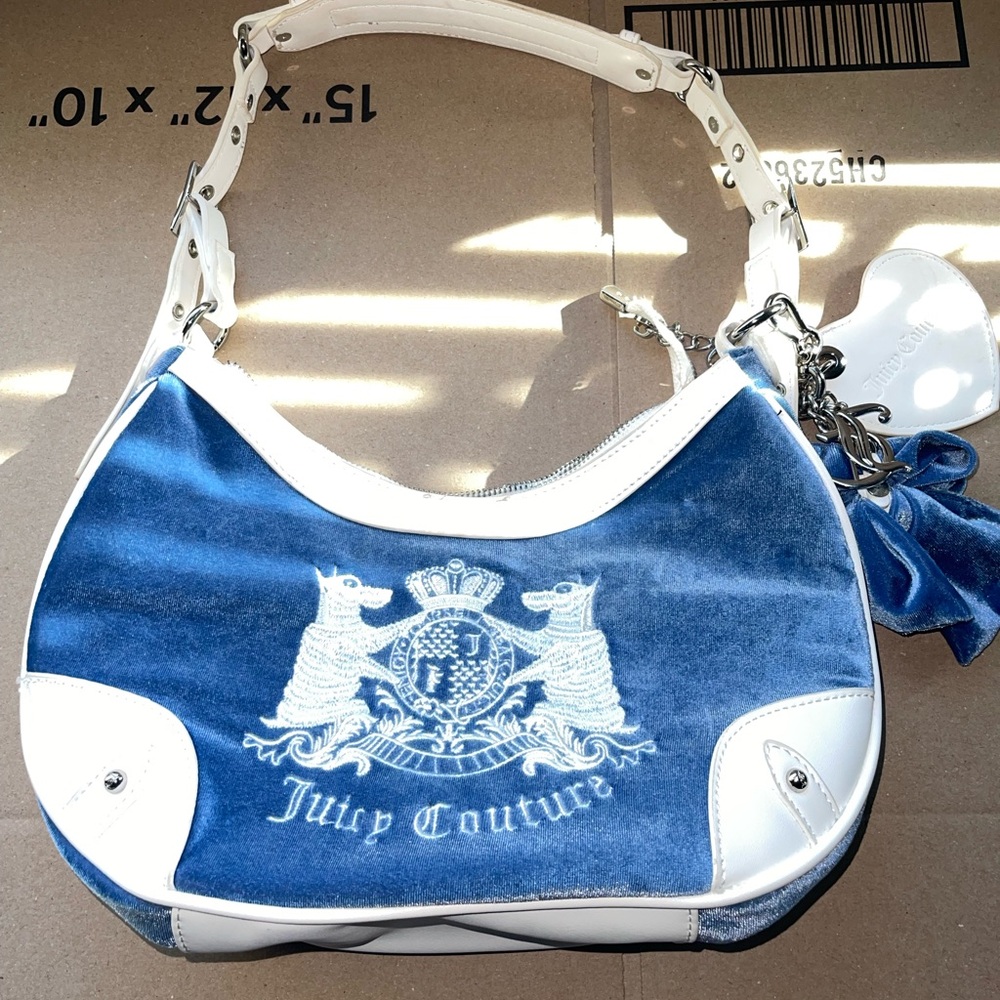 Juicy Couture Royal Blue and White Shoulder Bag
